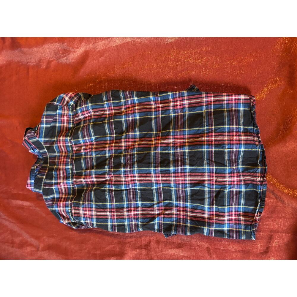 Gap Shirt Womens M Boyfriend Fit Plaid Button Up Long Sleeve Black Cotton Casual - Picture 3 of 3